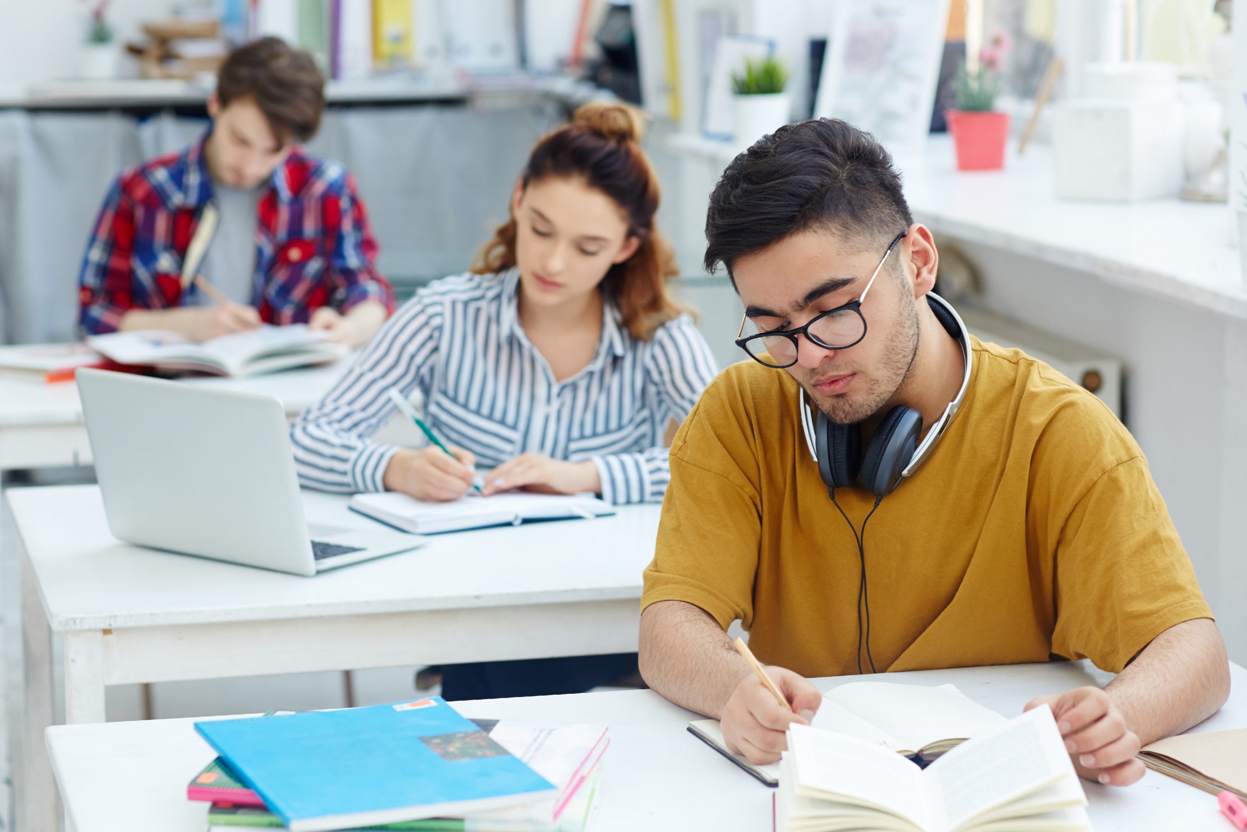 IELTS preparation students studying